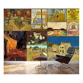 Peel and Stick Wallpapaer - Famous Paintings Collage by Vincent Van Gogh | Removable Large Wall Mural Creative Wall Decal - 66x96 inches