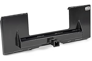 Titan Attachments Universal Cut Out Receiver Mount Plate, 1/4" Thick Skid Steer Plate Attachment, 2" Receiver Hitch, 3000 LB Weight Capacity, Quick Tach Steel Mount Plate Adapter