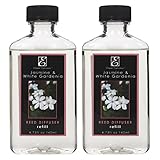 Aromatherapy Hosley® Premium Highly Scented Jasmine White Gardenia Reed Diffusers Oil Refill, Set of 2 Large Bottles / 140ml (4.73 fl oz) Each - Made in USA.FREE SHIPPING. BULK BUY