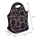 Neoprene Lunch Bag Insulated Lunch Tote Bags Boxes for Adults Men Children Kid Women by Cosfash(Black Line)