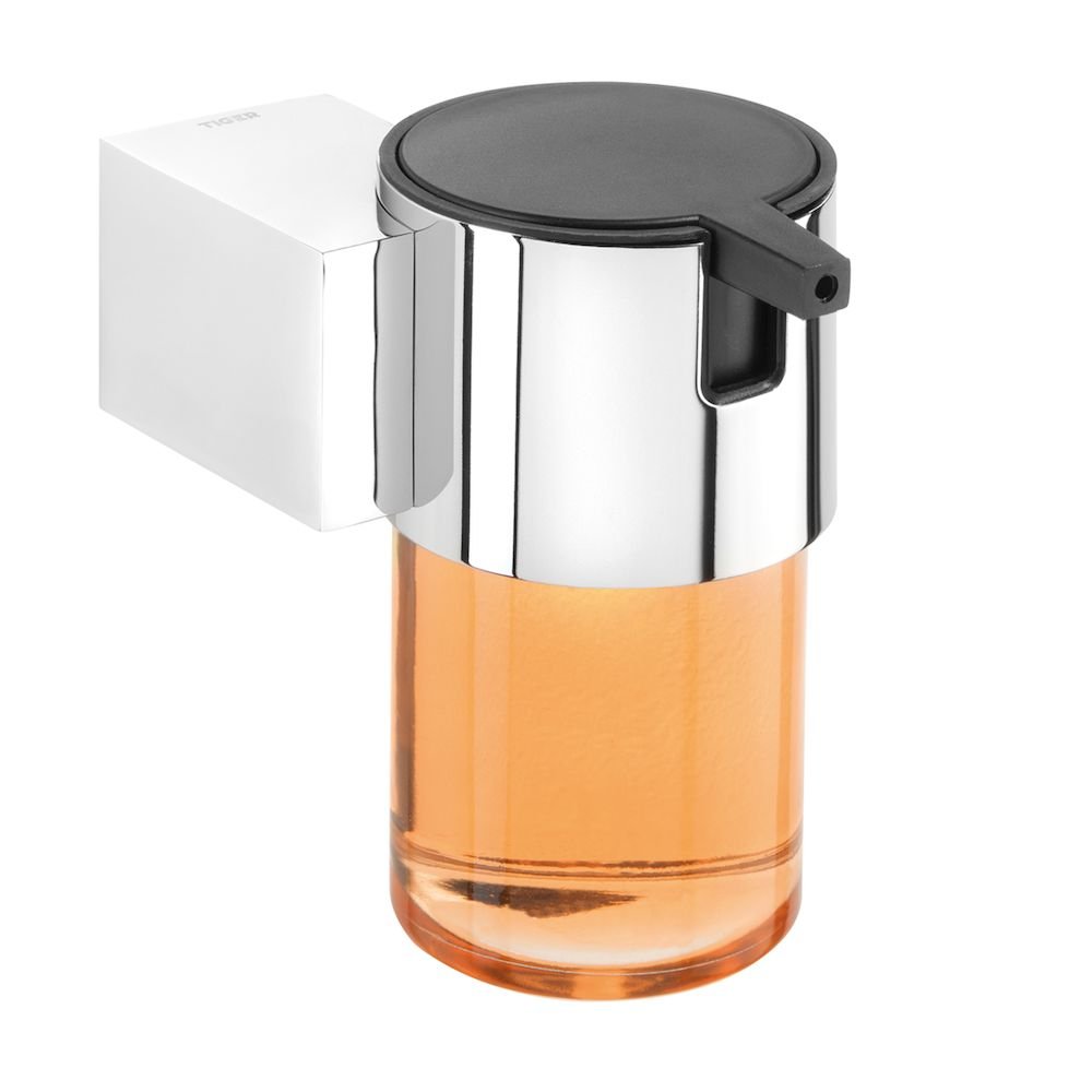 Tiger Soap Dispenser, Metal, Chrome, 11 x 9.3 x 11.5 cm