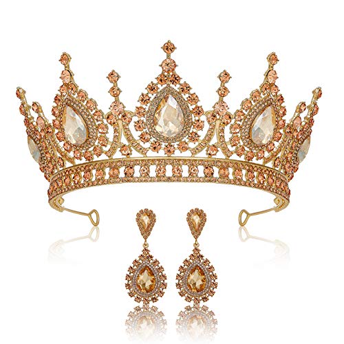 SWEETV Baroque Tiaras and Crowns for Women, Crystal Wedding Tiara for