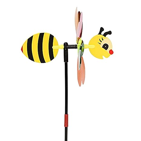 Whitleys 68cm Lifelike Bee Windmill Wind Whirligig Wheel Home Garden Lawn Yard Decor Kids Toy