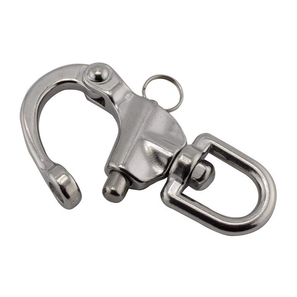 Moraphee Swivel Eye Snap Shackle for Boat Rigging Sailing Boat Marine 316 Stainless Steel Pack-of-1, 128mm
