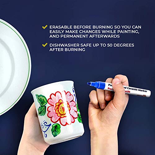 Colozoo Porcelain Markers Dishwasher Safe 10 Bright Colors Ceramic