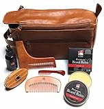 GBS Men's Beard Grooming Doppler Kit- Travel Bag Includes Boar Bristle Beard Brush, Beard Shaping Template, Mustache Comb, Wood Beard Comb with Sandalwood Beard Balm & Oil Professional Barber Approved