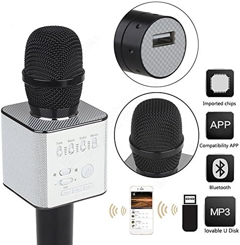 U.S. - NorthLogic Wireless Q9 Karaoke Microphone, Portable Handheld Bluetooth Condenser Microphone and Speaker for for iPhone/iPad/iPod/ Samsung Sony HTC LG Smartphones (Black)