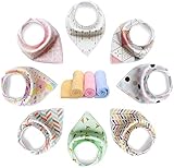 YOOFOSS Baby Bandana Drool Bibs Unisex 8 Pack Gift Set for Teething and Drooling, 100% Organic Cotton, Soft and Absorbent for Boys Girls