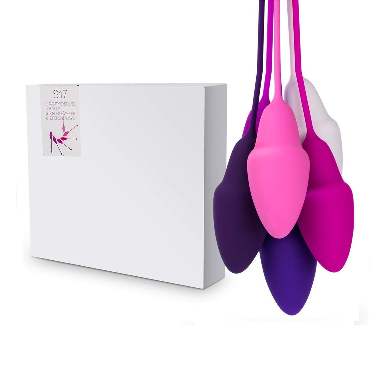 JIELUO Kegel Exercise Weights Ball for Women - Ben Wa Balls Set of 6 for Beginners and Advanced, 10 Mode Safe Silicone Remote Controlled Kegel Balls for Bladder Control - Doctor Recommended