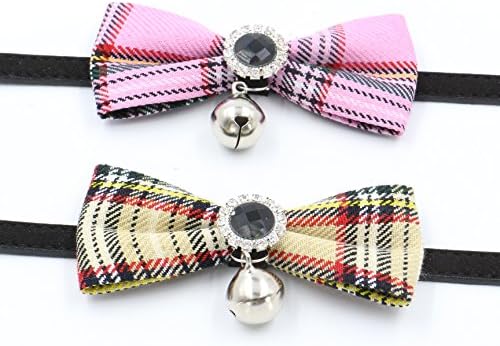 Combofix Cat Collar Adjustable Bowtie with Bell Charm 8-10" for Puppy and Cat