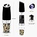 OPUX Premium Gravity Electric Salt and Pepper Grinder Set of 2 | Battery Powered Salt Shakers, Automatic One Hand Pepper Mills with LED Light, Adjustable Coarseness (Black)