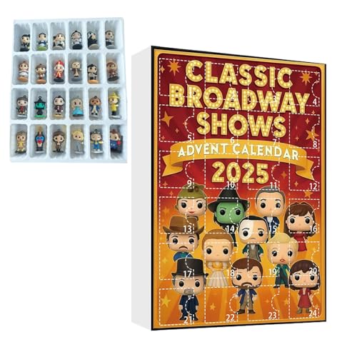 Classic Broadway Shows Advent Calendar 2025, 3D Countdown Calendars with Iconic Musical Character Collectibles Halloween Advent Calendar 2025 Gifts For Broadway Fans Theater Lovers
