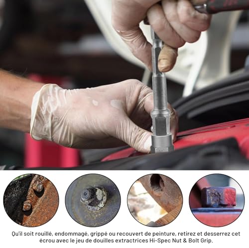 WIYETY Nut Extractor Set of 14 Helical Profile Screw Extractor Set, Socket Wrench Set, Bolt Extractor for Removing Damaged and Rusted Nuts and Screws (6.35-19mm)