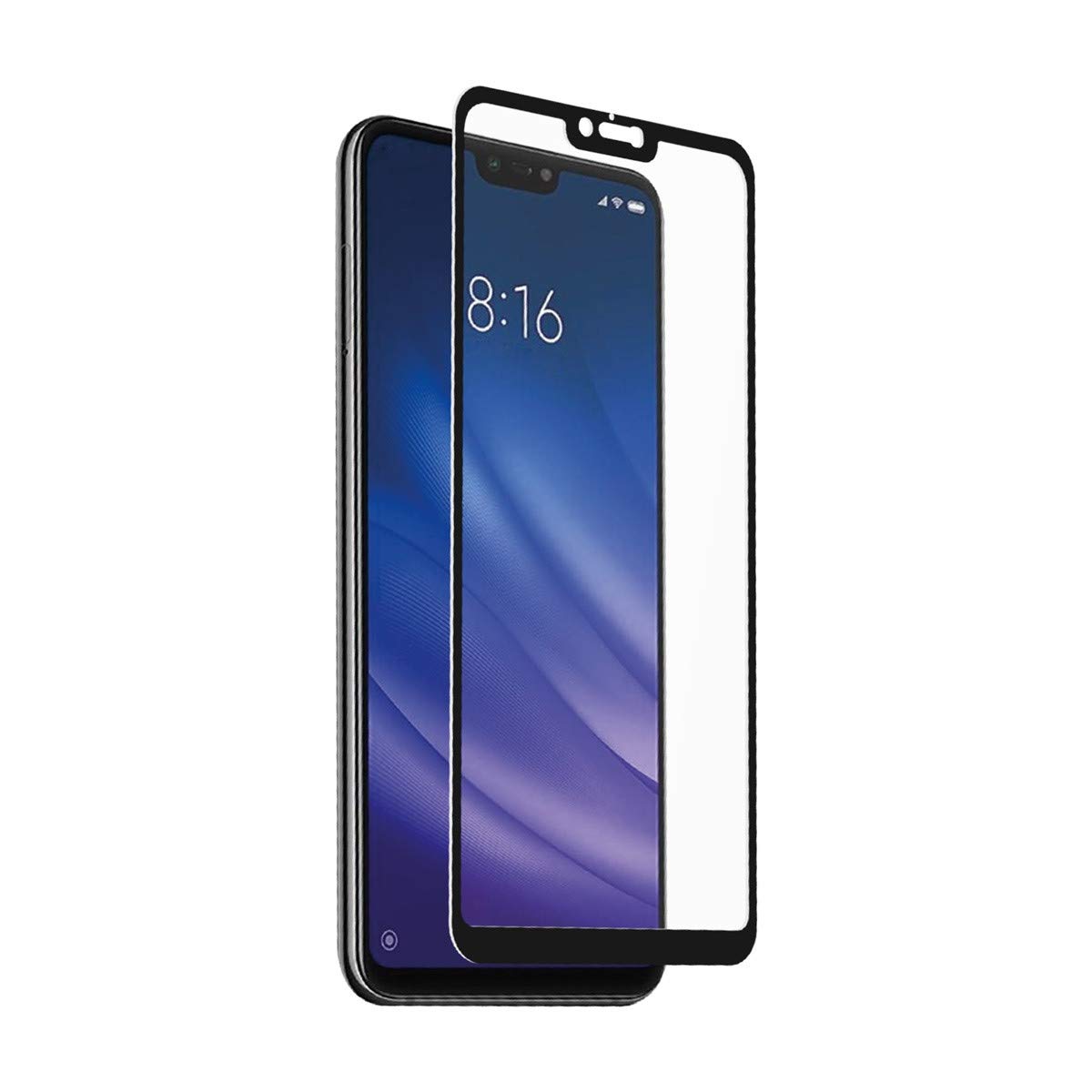 MUVIT MUTPG0450 Tempered Glass Screen Protector 0.3mm for Mi 8 Lite Black Frame