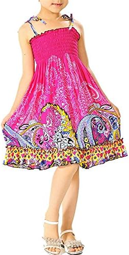 Minlovely Girls' toddler Long Dress Bolero Casual Beach Dresses Size 3-12 (3-5 years, GS6)