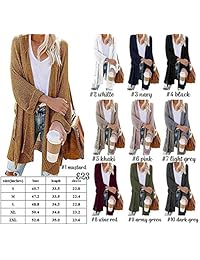 PRETTYGARDEN Women’s Casual Solid 3 4 Sleeve Split Knitted Loose Open Front Cardigan Sweaters Outwear Coat