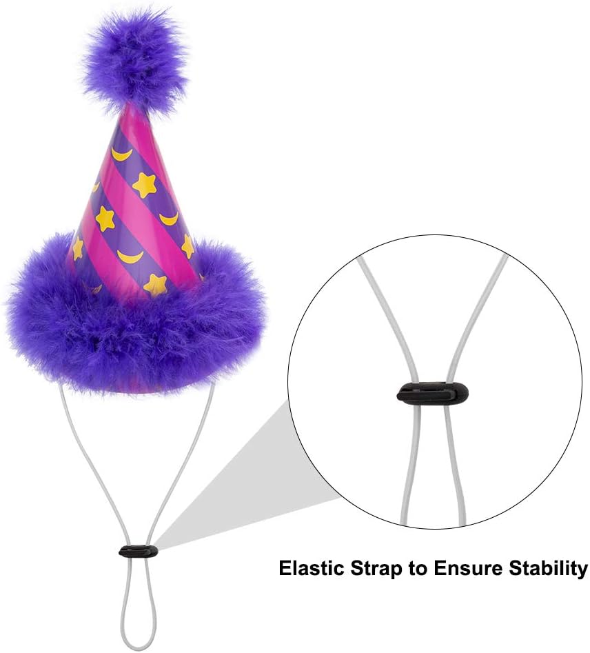 SCENEREAL Dog Party Hat 6 Packs - Cute Cone Hats Set for Dogs Birthday Parties Soft Plush Colorful Caps Perfect Doggie Party Supplies : Pet Supplies