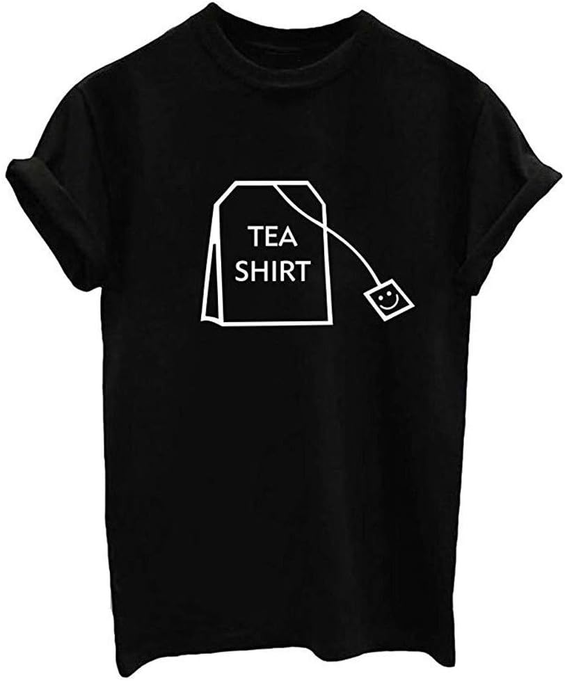 WUDUBE 2020 Women Ladies Blouse Tops T Shirt Spring Summer Casual Short Sleeve Dress Sexy Fashion Sports Jumper Tee Girl Funny Short Sleeve Cotton Cute Junior Graphic Top