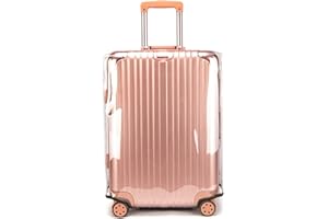 BlueCosto Luggage Cover for Suitcase - 24" Clear PVC Luggage Protector for 23" - 24" Sized Bags - Premium Travel Accessory for Baggage Protection - Universal Cover w/Hook & Loop Closure