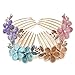 Charm Fashion Lady Girl Flower Pattern Alloy Rhinestone Barrette Hair Clip Comb