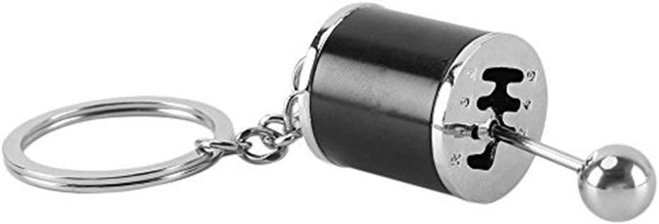 kanggest Auto Part Model Keychain Metal Gear Shift 6 Speed Gearbox Shape Key Ring Bag Car Pendant Ornaments Perfect for Stress Relief/Anxiety/ ADD/ ADHD or Car Fans/Men Souvenir Birthday Gift -Black
