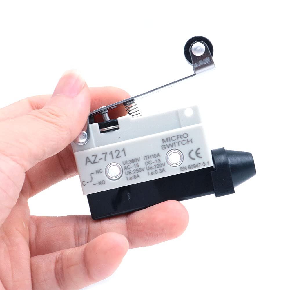 ANCLLO 2pcs 10A Micro Switch AZ-7121 Small Horizontal Stroke Switch Micro Limit Switch Reset TZ-7121 1NC/1NO