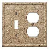 Amertac 8351TDNC 1 Toggle/1 Duplex Texture Stone Noce Wallplate