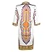 AutumnFall Women Summer Casual Deep V-Neck Traditional African Print Party Dresses (XL)