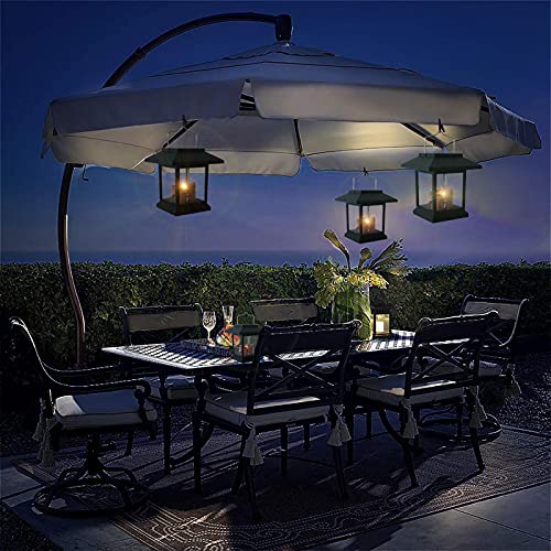 4 Packs Solar Lanterns Outdoor Hanging Lanterns- Garden Waterproof LED Candle Flickering Lights for Patio Courtyard Garden Decorative