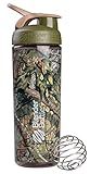 BlenderBottle SportMixer Sleek Shaker Bottle, Mossy Oak Camo, 28-Ounce