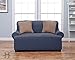 Home Fashion Designs Form Fit, Slip Resistant, Stylish Furniture Shield/Protector Featuring Lightweight Corduroy Fabric. Lucia Collection Basic Strapless Slipcover Brand. (Loveseat, Grey)