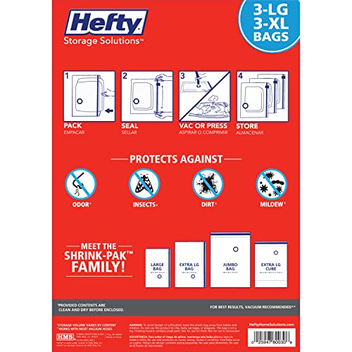 Hefty Shrink-Pak Vacuum Storage Bags - Space Saver for Under Bed Storage, photo 10