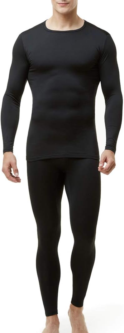 TSLA Men's Thermal Underwear Set, Microfiber Soft Fleece Lined Long Johns, Winter Warm Base Layer Top & Bottom: Clothing