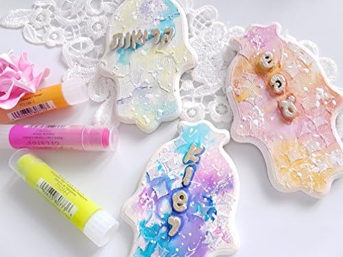 Handmade Hamsa 3 Set Home Wall Decor, Judaica Israel Jewish Gift, Art Hanging Style Mixed Media Art Decal, Rosh Hashanah