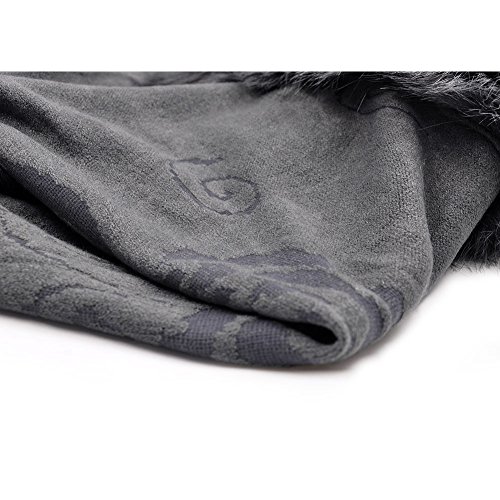 Womens Warm Bridal Faux Fur Shawl Wraps Cloak Cape Poncho Coat (Gray)