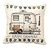 LOVELYIVA Happy Campers Pillow Case Sofa Waist Throw Cushion Cover Home Decor(45cm45cm) (A)
