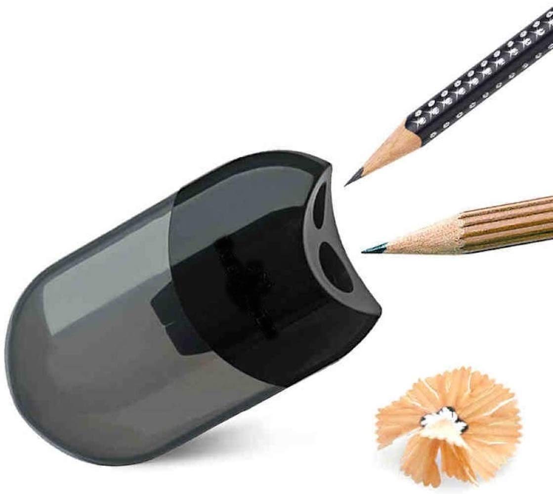 KOKSI Dual-Hole Pencil Sharpener with Hinged Cover