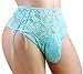 Sissy Pouch Panties Men's Silky lace Bikini Briefs Underwear for Men (XL, Blue)