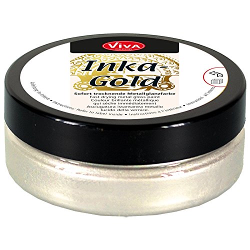 Viva Decor 62.5gm Inka Gold Metal Gloss Paint, Platinum Buy Online in
