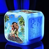 Enjoy Life : Cute Digital Multifunctional Alarm Clock With Glowing Led Lights and Moana sticker, Good Gift For Your Kids, Comes With Bonuses (06)