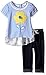 Nannette Little Girls' 2 Piece Flower Top with Chiffon Back and Jegging Set