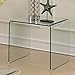 Coaster Home Furnishings - Ripley - Squared 22-Inch Tempered Bent Glass End Table with Curved Edges and One-Piece Design - Contemporary Style - Living Room - Clear - 705327