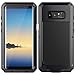 Samsung Galaxy Note 8 case,LISOPO Heavy Duty Hybrid Armor Alloy Aluminum Metal Bumper Soft Rubber Military Shockproof Hard Case For Samsung Galaxy Galaxy Note 8 (Black)