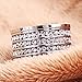 Tuji Stunning White 4 Rows Round Cubic Zirconia CZ Wedding Stackable Eternity Band Ring (S7)