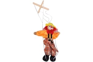 Fancyes Wooden Clown Marionette Puppet Toy for Kids