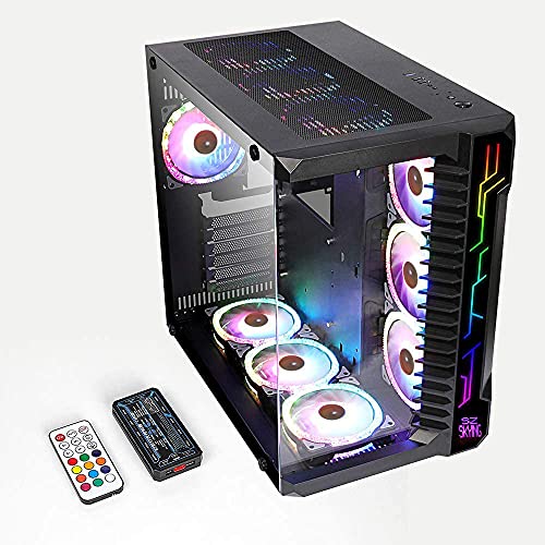 SZSKYING Gaming pc Case ATX Computer Game mid Tower 3.0 USB Tempered