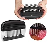 Meat Tenderizer Tool, Stainless Steel Meat Tenderizing Tool Sharp Needle Blade Meat Cooking Tool for Tenderizing Chicken, Steak, Turkey, Fish, Pork - Black