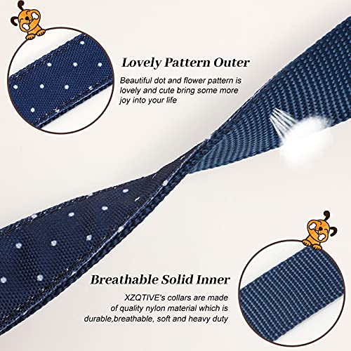 Dog Collar for Small Medium Large Breeds Cut Flora Polka Dot Pet Collar with Alloy Fast Release Buckle D Ring