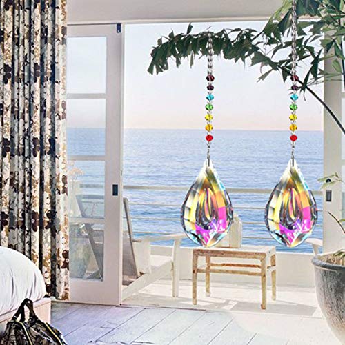 Nice Dream Sun Catcher Feng Shui Crystal Suncatchers for Window with Chakra Bead and 76mm Chandelier Crystal Prism Drops
