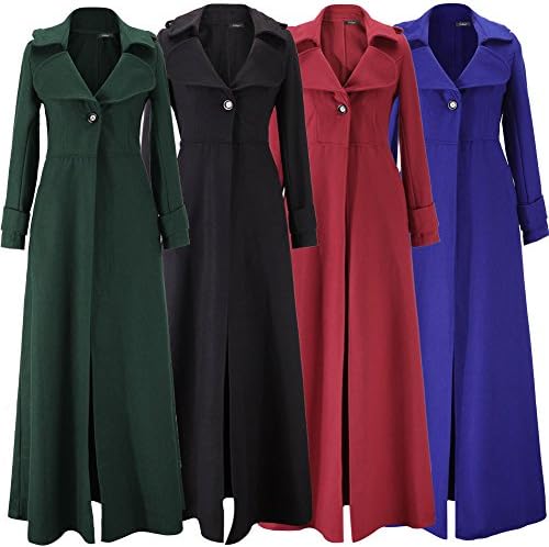 Beles Womens Winter Coat Long Single Breasted Pea Coat Overcoat